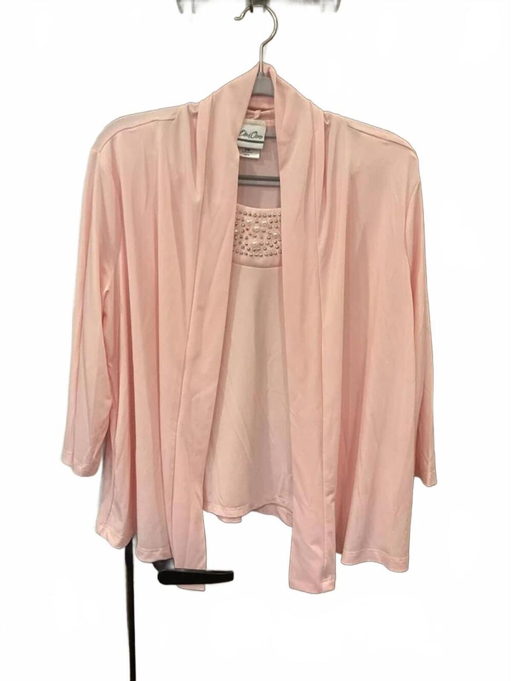 Bend Over Womens Pink 2 Layer Beaded Pink Blouse Size Petite Medium